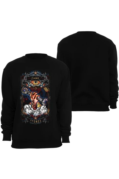 fame-stoned Fame Stoned Özel Tasarım Baskılı Unisex Bisiklet Yaka Sweatshirt ürün görseli 1