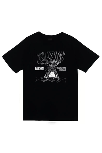 fame-stoned  Radiohead Baskılı Unisex %100 Pamuk Siyah T-shirt ürün görseli 1