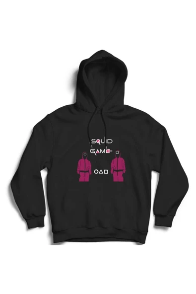 fame-stoned Squid Game Dizi Baskılı Kapüşonlu Sweatshirt ürün görseli 1