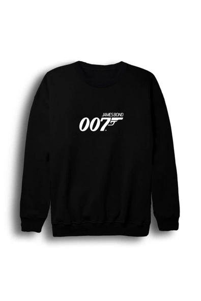 fame-stoned 007  Unisex James Bond Baskılı Bisiklet Yaka Sweatshirt ürün görseli 1