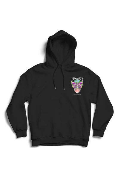 fame-stoned Humanity - Dünya Hümanizm Sevgi Temal Özel Tasarım Kapşonlu Unisex Sweatshirt ürün görseli 1