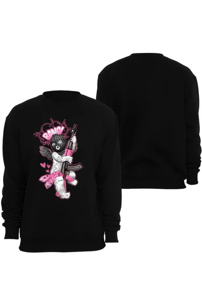 fame-stoned Gangsta Baskılı Unisex Bisiklet Yaka Sweatshirt ürün görseli 1