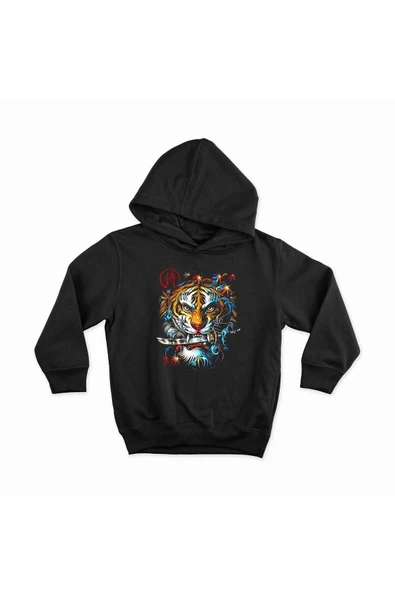 fame-stoned Aslan Baskılı Özel Tasarım Kapüşonlu Unisex Sweatshirt ürün görseli 1