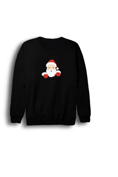 fame-stoned Noel Baba Christmas Yeni Yıl Baskılı Bisiklet Yaka Sweatshirt ürün görseli 1