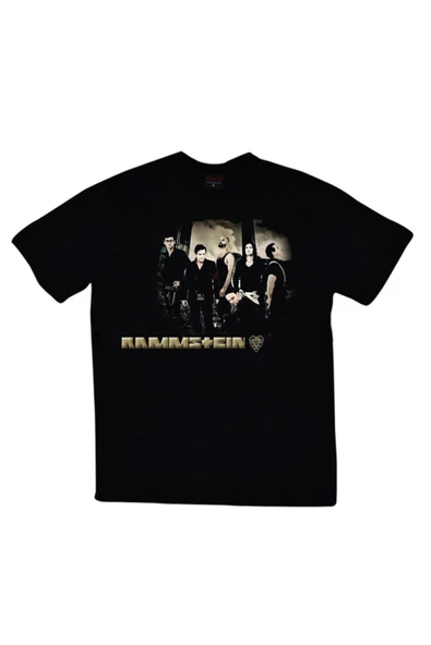 fame-stoned  Rammstein Baskılı Unisex %100 Pamuk Siyah T-shirt ürün görseli 1