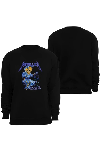 fame-stoned Metallica Baskılı Unisex Bisiklet Yaka Sweatshirt ürün görseli 1