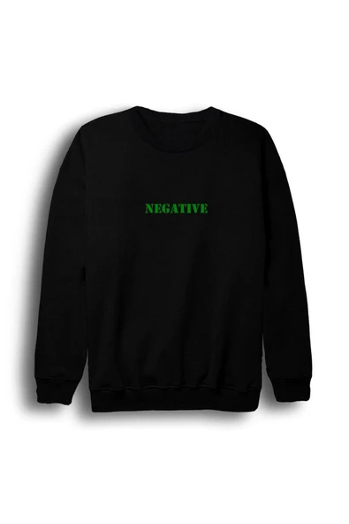 fame-stoned Negative Baskılı Bisiklet Yaka Sweatshirt ürün görseli 1