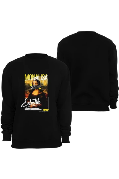 fame-stoned Leonardo Da Vinci - Mona Lisa Baskılı Unisex Bisiklet Yaka Sweatshirt ürün görseli 1