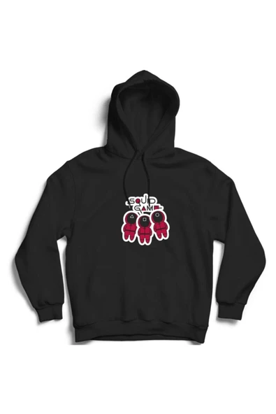 fame-stoned Squid Game Dizi Baskılı Kapüşonlu Sweatshirt ürün görseli 1