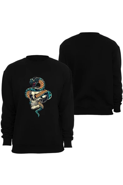 fame-stoned Kuru Kafa Baskılı Özel Tasarım Bisiklet Yaka Sweatshirt ürün görseli 1