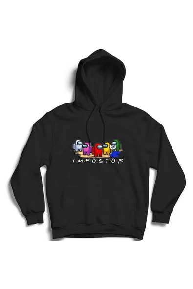 fame-stoned Among Us Oyun Baskılı Kapüşonlu Sweatshirt ürün görseli 1