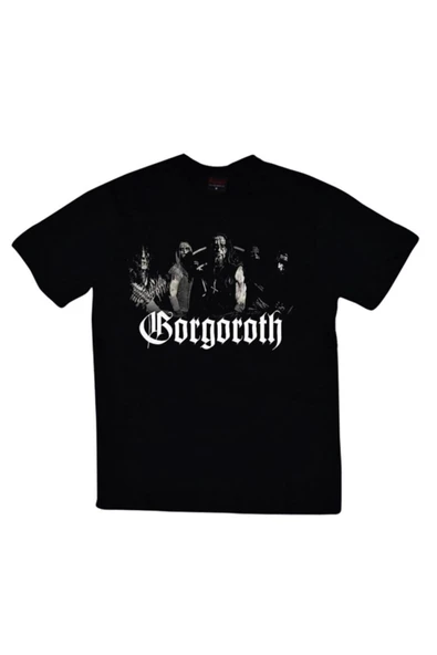 fame-stoned Erkek Siyah Gorgoroth Baskılı T-Shirt ürün görseli 1