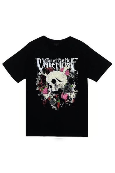 fame-stoned Bullet For My Valentine Baskılı Unisex %100 Pamuk Siyah T-shirt ürün görseli 1