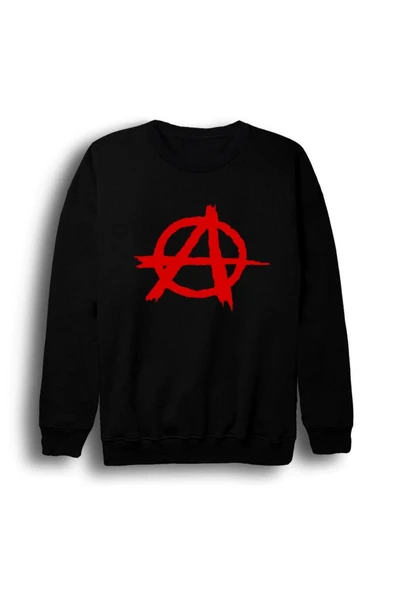 fame-stoned Anarchy Baskılı Bisiklet Yaka Sweatshirt ürün görseli 1