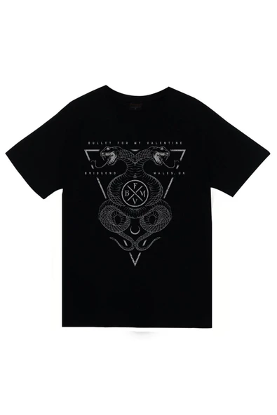 fame-stoned Bullet For My Valentine Baskılı Unisex %100 Pamuk Siyah T-shirt ürün görseli 1