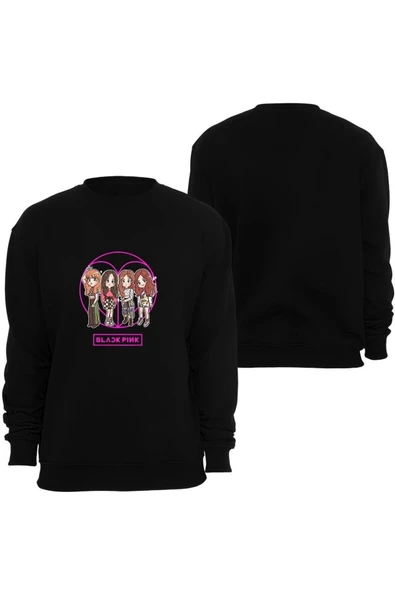 fame-stoned Kpop Blackpink ( Black Pink )baskılı Bisiklet Yaka Sweatshirt ürün görseli 1