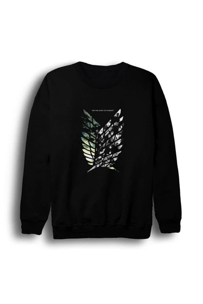 fame-stoned Erkek Bisiklet Yaka Sweatshirt  Attack On Titan Anime Baskılı ürün görseli 1