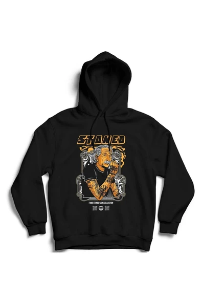 fame-stoned Albert Einstein Baskılı Kapşonlu Sweatshirt ( Fame Stoned Gang Collection New Season Hoodie ) ürün görseli 1
