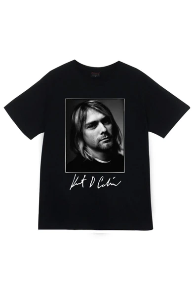 fame-stoned  Nirvana Müzik Grubu Baskılı Unisex %100 Pamuk Siyah T-shirt ürün görseli 1