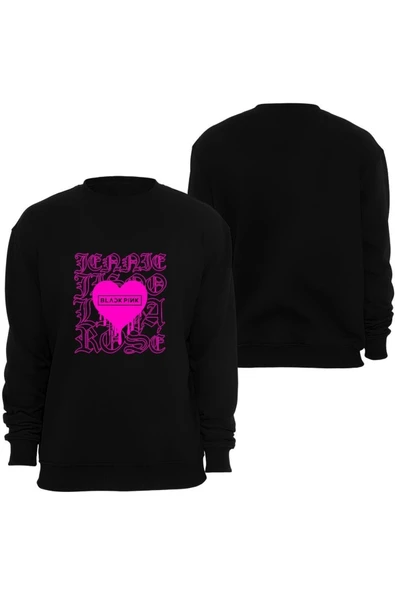 fame-stoned Blackpink ( Kpop , Black Pink ) Baskılı Bisiklet Yaka Sweatshirt ürün görseli 1