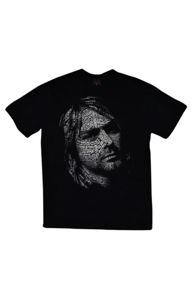 fame-stoned  Nirvana Müzik Grubu Baskılı Unisex %100 Pamuk Siyah T-shirt ürün görseli 1
