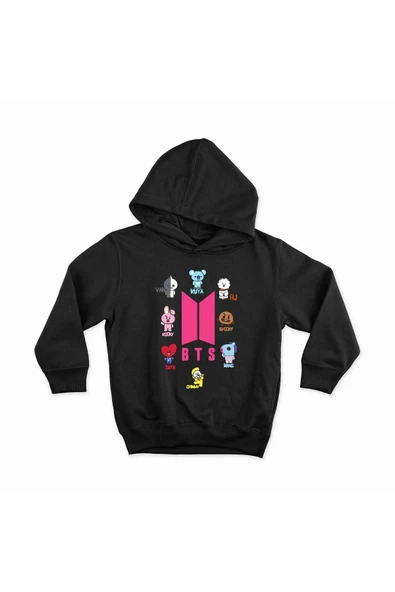 fame-stoned Bts Bt21 Özel Tasarım Kapüşonlu Unisex Sweatshirt ürün görseli 1