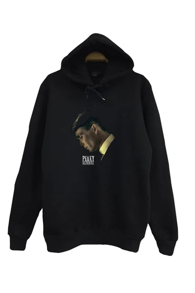fame-stoned Unisex Siyah Peaky Blinders Baskılı Kapüşonlu Sweatshirt ürün görseli 1