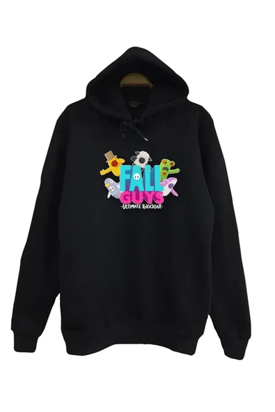 fame-stoned Fall Guys Oyun Baskılı Kapüşonlu Sweatshirt ürün görseli 1