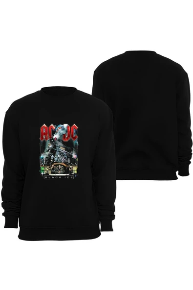 fame-stoned Acdc Baskılı Unisex Bisiklet Yaka Sweatshirt ürün görseli 1