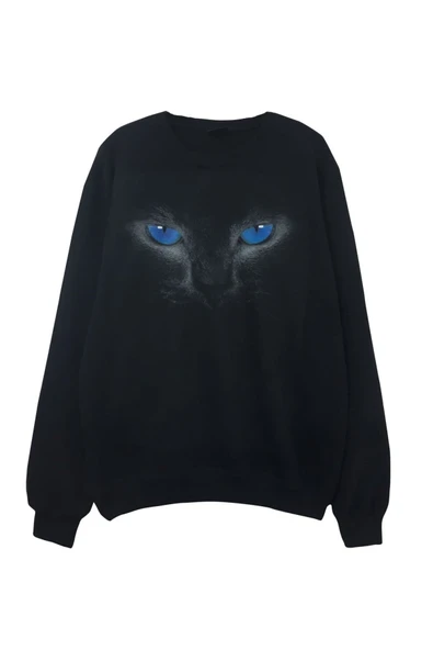 fame-stoned Kedi Baskılı Sweatshirt ürün görseli 1