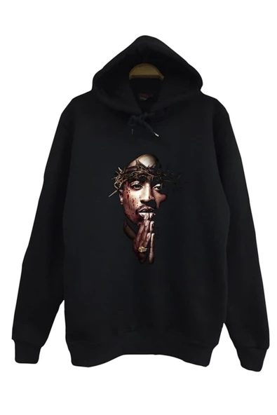 fame-stoned Tupac Shakur Baskılı Kapşonlu Sweatshirt ürün görseli 1