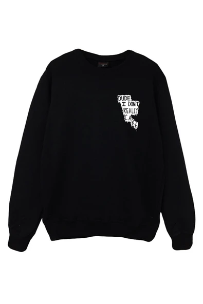 fame-stoned Dude I Don't Really Care Baskılı Sweatshirt ürün görseli 1