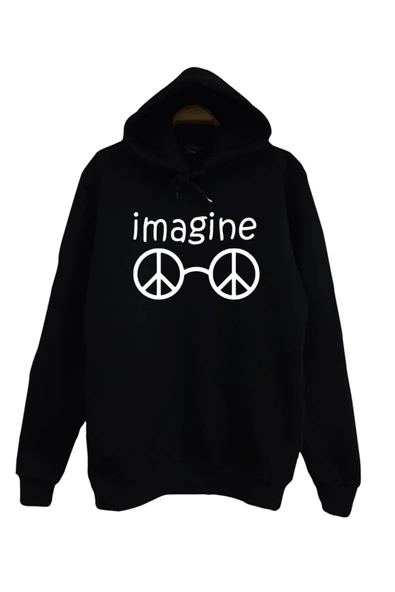 fame-stoned John Lennon Baskılı Kapüşonlu Sweatshirt ürün görseli 1