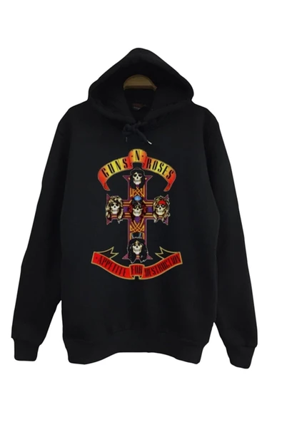 fame-stoned Guns N Roses Baskılı Kapüşonlu Sweatshirt ürün görseli 1