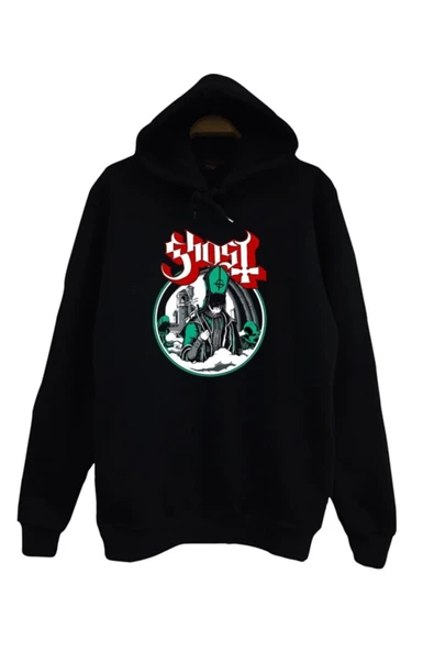 fame-stoned Çocuk Siyah Ghost Baskılı Sweatshirt ürün görseli 1