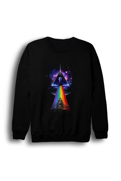 fame-stoned Siyah Pink Floyd Baskılı Sweatshirt ürün görseli 1