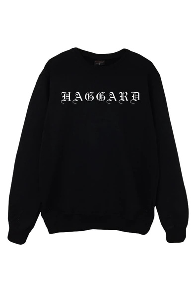 fame-stoned Haggard Baskılı Unisex %100 Pamuk Siyah Bisiklet Yaka Sweatshirt ürün görseli 1