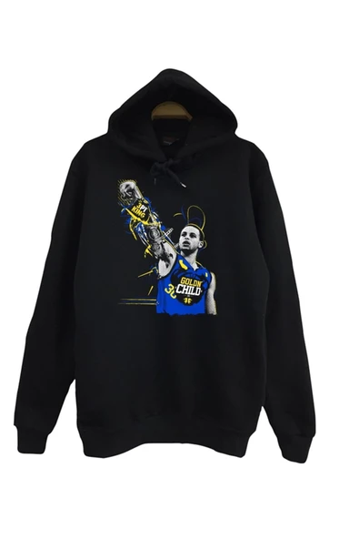 fame-stoned Golden State Baskılı Unisex %100 Pamuk Siyah Sweatshirt ürün görseli 1