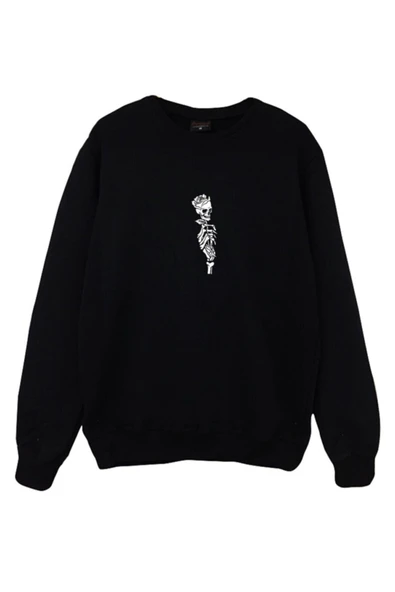 fame-stoned Kurukafa Gül Baskılı Sweatshirt ürün görseli 1