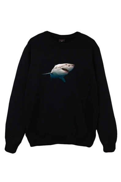 fame-stoned Köpek Balığı Shark Baskılı Sweatshirt ürün görseli 1