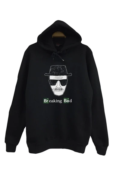 fame-stoned Breaking Bad Baskılı Unisex %100 Pamuk Siyah Sweatshirt ürün görseli 1