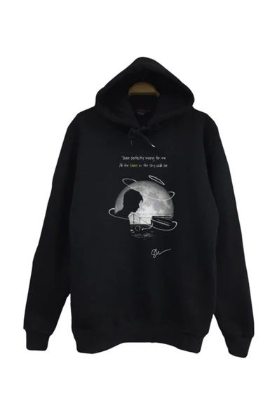 fame-stoned Imagine Dragons Baskılı Kapüşonlu %100 Pamuk Siyah Sweatshirt ürün görseli 1