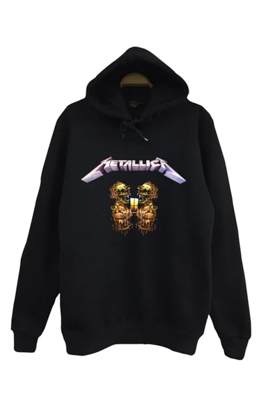 fame-stoned Metallica Baskılı Kapüşonlu Sweatshirt ürün görseli 1