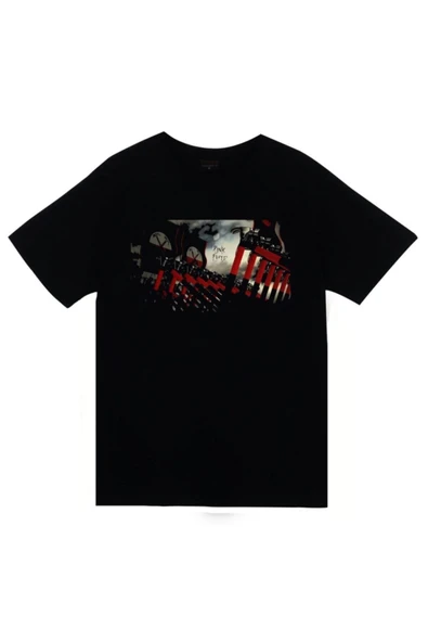 fame-stoned Pink Floyd Baskılı Unisex %100 Pamuk Siyah T-shirt ürün görseli 1