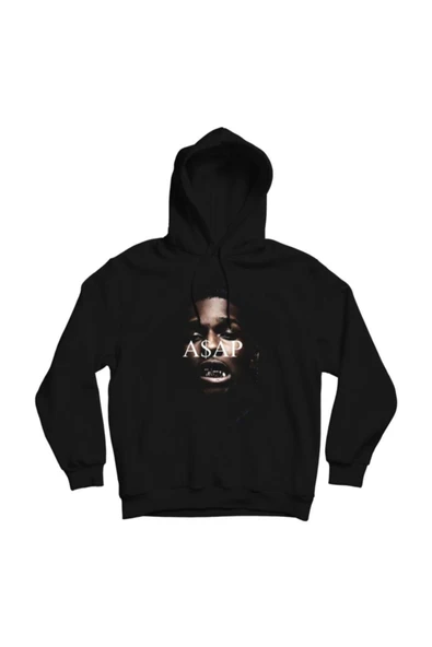 fame-stoned Asap Rocky Baskılı Kapşonlu Sweatshirt ürün görseli 1