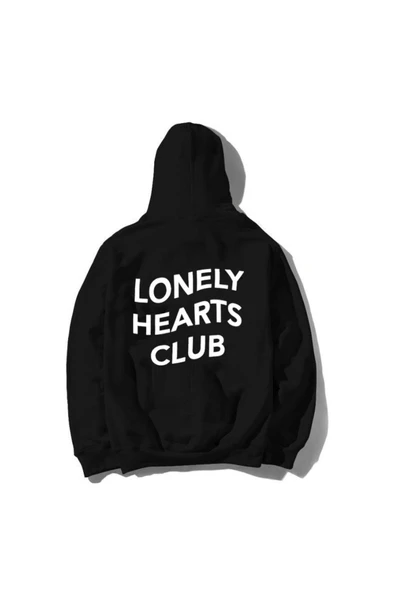 fame-stoned Lonely Hearts Club Arka Baskılı Kapşonlu Sweatshirt ürün görseli 1