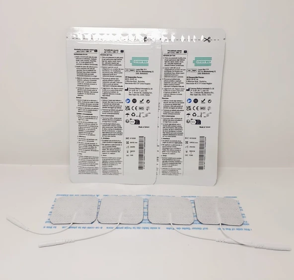 EVERYWAY Tens Elektrod Pedi 5x5 cm Kablolu 4lü Paket 2 Adet ürün görseli 1