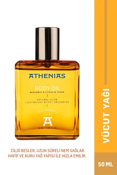 ATHENİAS Yüz Ve Vücut Yağı 50 ml 21 Çeşit Organik Yağ Ve Ekstrakt Nemlendirici Doğal Parlaklık ürün görseli 1