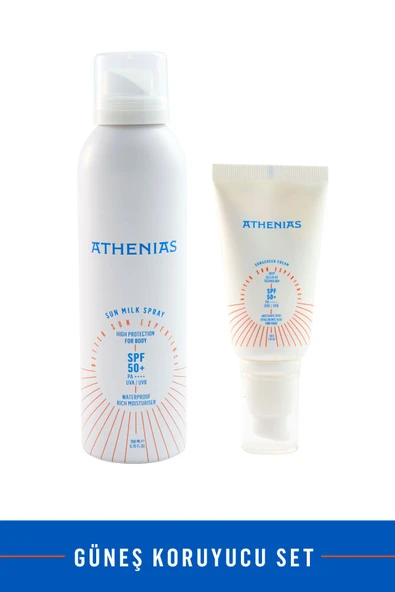 ATHENİAS Güneş Koruyucu Set Vücut Güneş Kremi+ Yüz Güneş Kremi ürün görseli 1