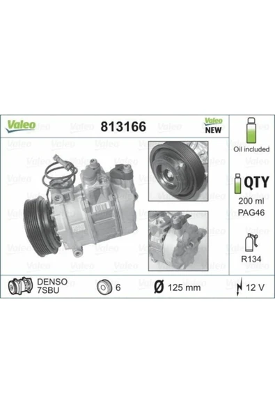 Valeo 813166  Kompresör Audi A4/a6/a8 Skoda Uyumlu ürün görseli 1